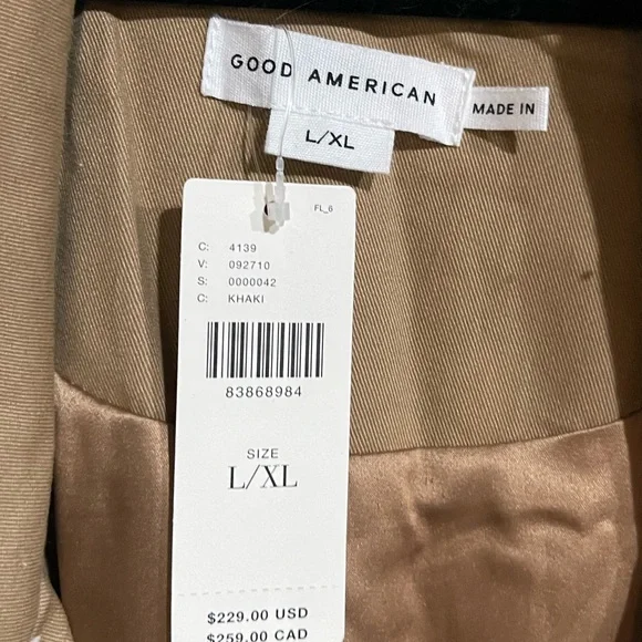 Good AmericanNWT! Chino Trench Coat In Good Khaki Size: L/XL